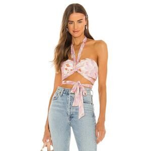 House of Harlow 1960 x Sofia Richie Size Small Tammy Top Watercolor Floral NEW